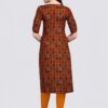 Women Checkered Cotton Blend Frontslit Kurta