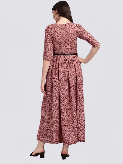 Women Printed Crepe Gown