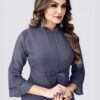 Women Solid Georgette Flared Gown Full Sleeve