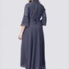 Women Solid Georgette Flared Gown Full Sleeve