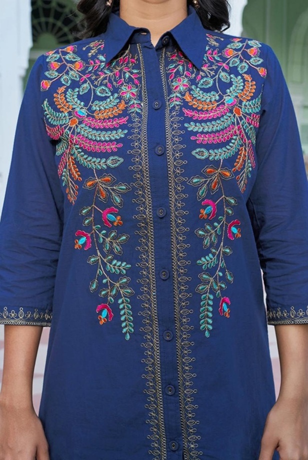 The Imperial Navy Blue Floral Embroidered Atelier Suit (2)