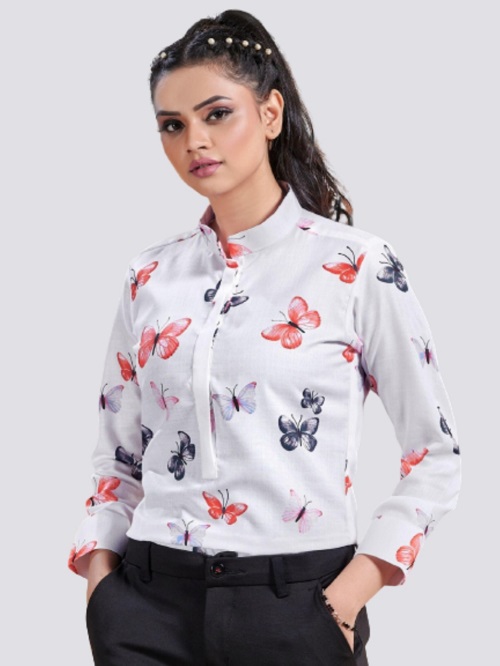 women printed butterfly shirt