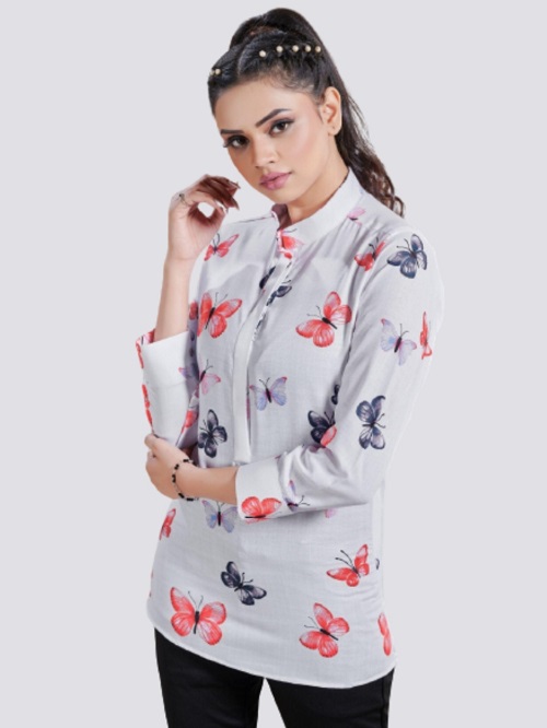 women printed butterfly shirt