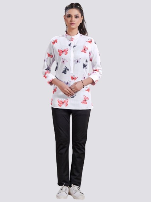 women printed butterfly shirt