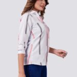 Women Striped Printed Casual White Top