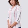 Women printed line white shirt