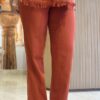 burnt orange artisan coord trouser leg detail