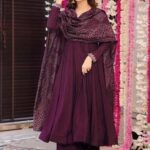 Deep Wine Bandhani Anarkali Palazzo Set