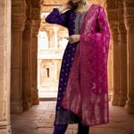 Imperial Amethyst Zari-Woven Banarasi Silk Ensemble