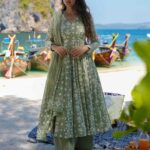 Sage Green Printed Angrakha Palazzo Set