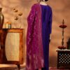 Rear view of a deep purple silk-blend kurta featuring a clean, structured fit and a premium metallic sheen.